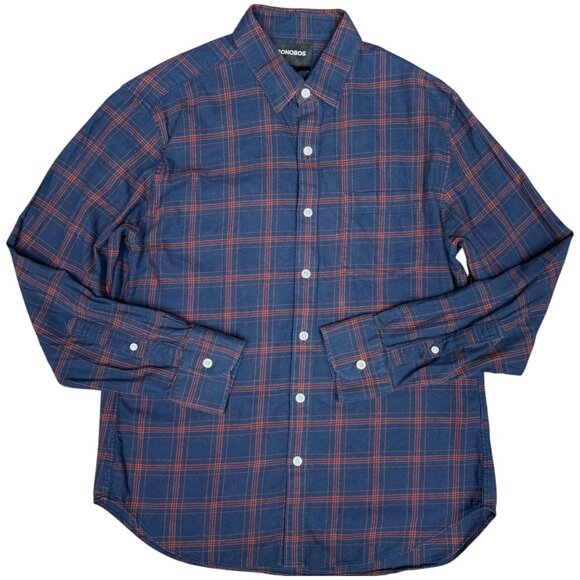 EUC Men's BONOBOS Slim Everyday Lightweight Flannel Shirt Plaid | Size M Short - Picture 2 of 8